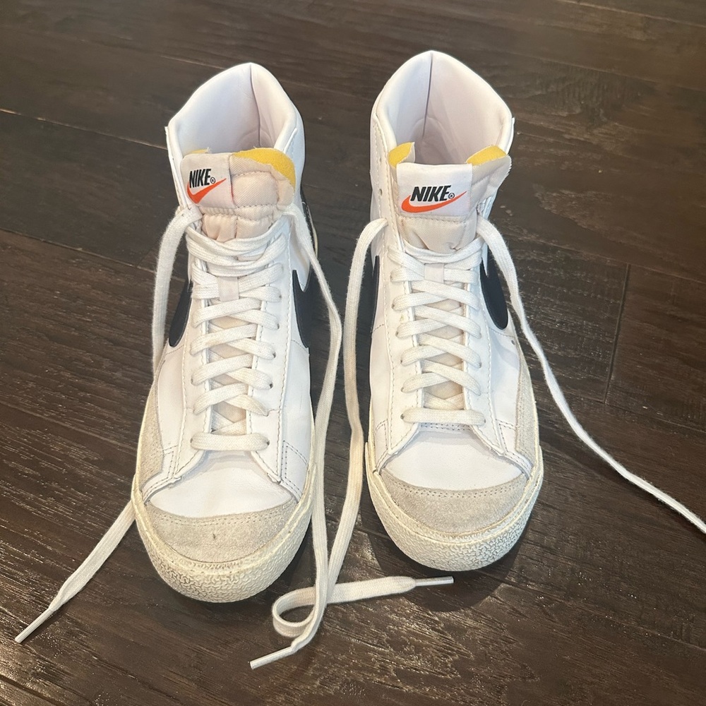 Nike White and Black High-Top Sneakers